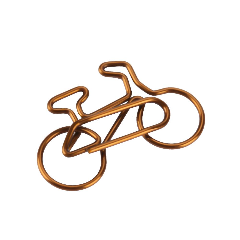 20pcs Metal Bicycle Shape Paper Clips Coffee Color Bookmark Office School Stationery Clip