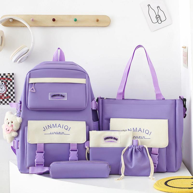 Детский школьный рюкзак Ученики начальной школы Девочки Ученики средней школы Рюкзак из пяти частей Ученики средней школы Студенты Рюкзак
