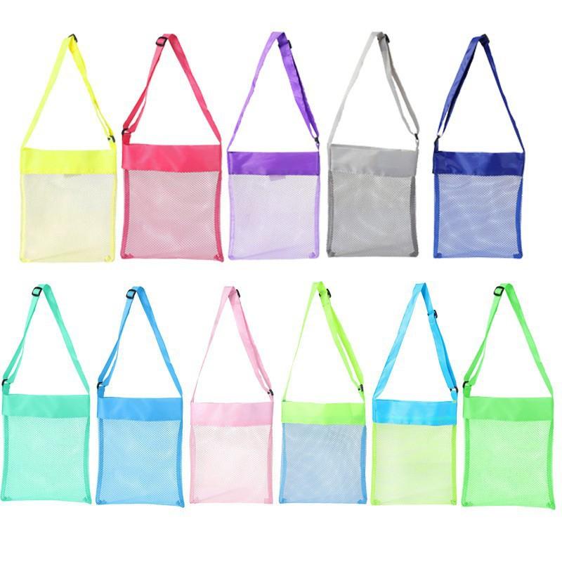 Mesh Beach Toy Storage Bag for Kids Large Capacity Sand Tool Organizer Net Pouch for Seaside Vacation KTB