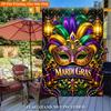 Mardi Gras Celebration Single Sided Polyester , Garden Flag - Single-Sided, Polyester, Outdoor Yard Decor