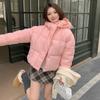 Winter new simple casual hooded zipper short warm down cotton bread jacket versatile jacket women