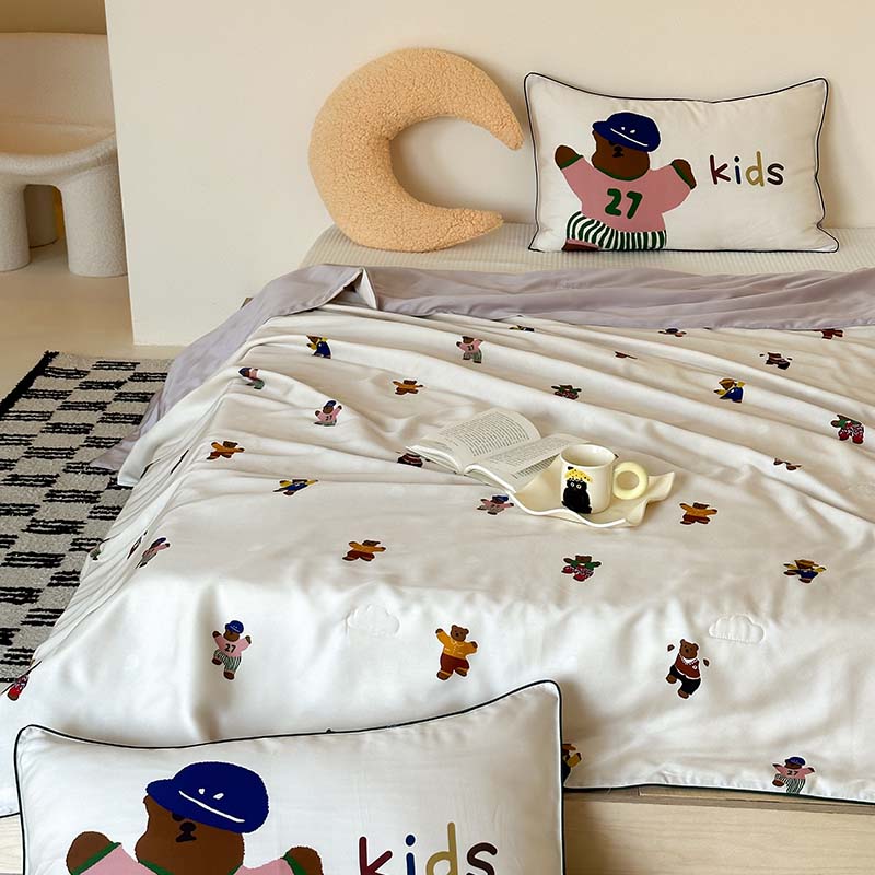 Premium 100 Lyocell Cooling Blanket for Kids Adults Soft Skin Friendly Summer Comforter Air Conditioner Quilt