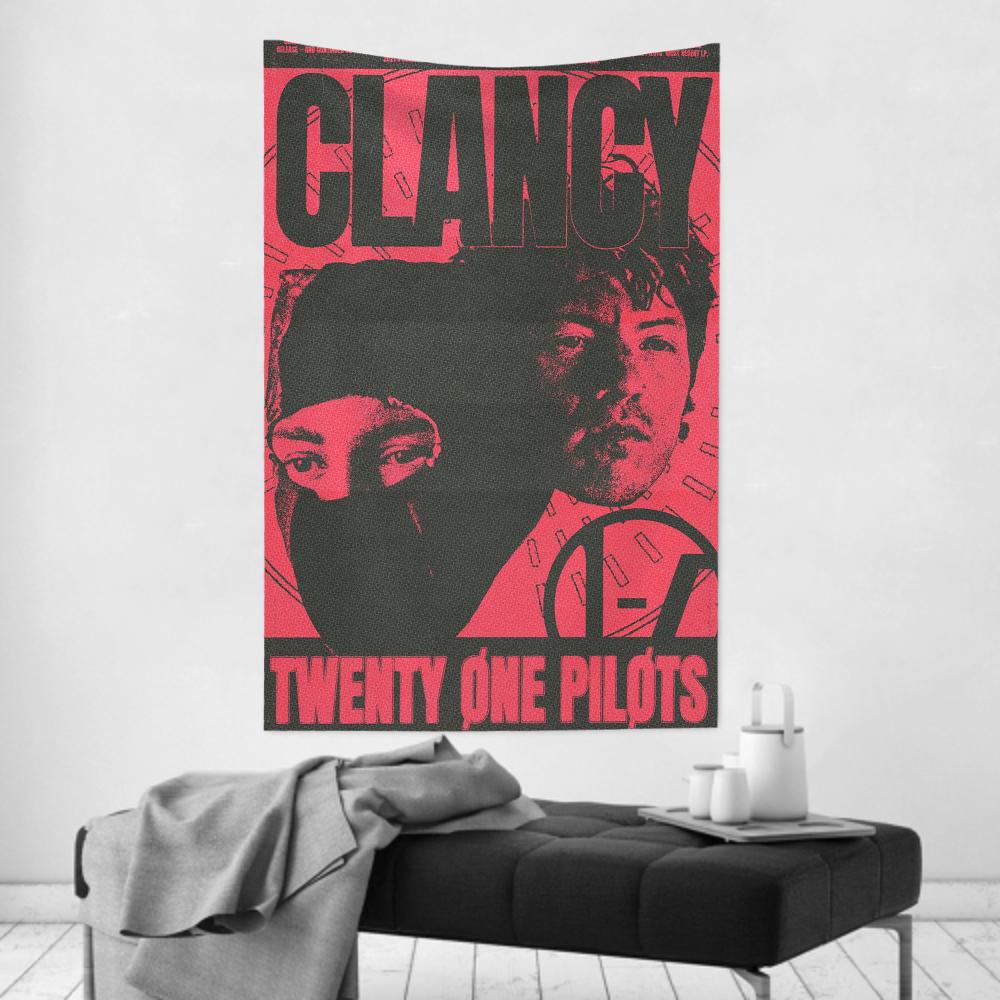 Rock Band Ttwenty One Ppilot Clancy Гобелен Декор комнаты Настенная ткань Вечеринка Подвесной фон Декор комнаты Детская комната