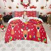 Homewish Christmas Tree Duvet Cover Set for Children, Xmas Gingerbread Bedding Set, Santa Claus Comforter Cover Set
