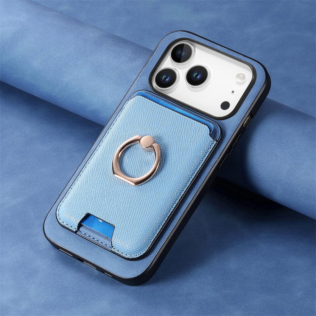 2 в 1 Съемный слот для карт Кожаный кошелек-чехол Для iPhone 17 Pro Max 16 Plus 15 14 13 12 11 17air 16E SE4 Магнитное кольцо-держатель