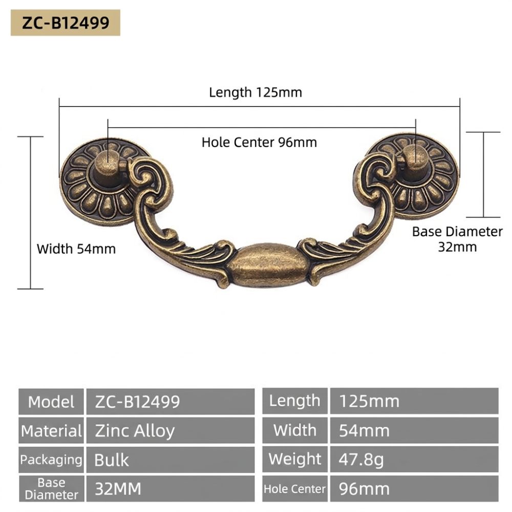 Antique Bronze Drawer Pulls Vintage Furniture Handles Classic Cabinet Handles Home Furniture
