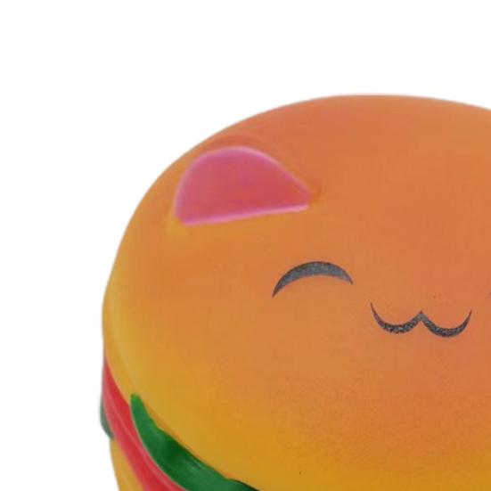 Жевательная игрушка для домашних животных, мультяшная форма гамбургера, устойчивая к укусам, высокая эластичность, облегчение тревоги, чистка зубов, мягкая