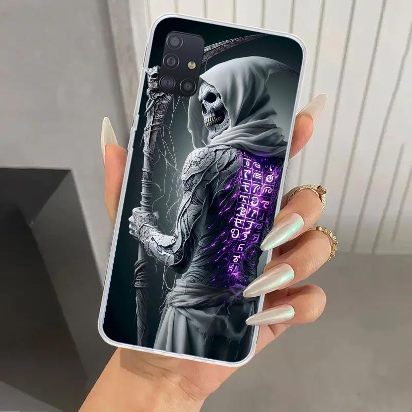 Чехол для телефона Смерть Жнец Череп Коса для Samsung Galaxy A52 A32 A22 A12 A02S A50S A30S A10S Note 20 Ultra 10 Plus S10 A31 A