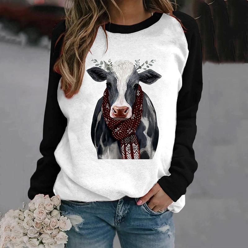 Autumn Women Thin Pullovers Winter Casual Tops Vintage 3D Printed Sweatshirt Ladies Street Long Sleeve Sports Hoodie