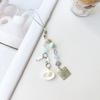 5PCS Imitation Pearl Beaded Cat Pendant Glass Bead Shell Pearl Phone Lanyard Fashion Keyring  Beach