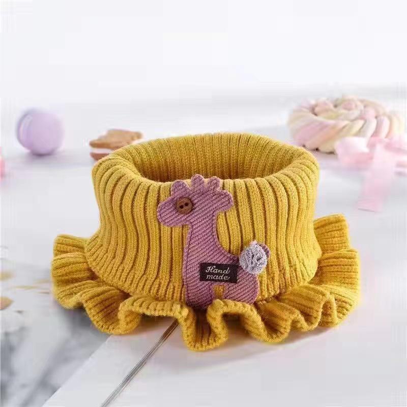 Children's Knit Scarf: Cute Deer Design, Warm, Windproof, Faux Wool Collar for Autumn and Winter