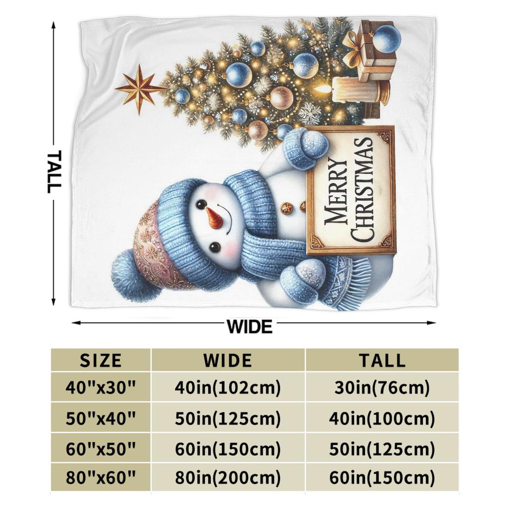 Christmas Snowman Plush Blanket Children Flannel Throw Blanket For Home Decor Warm Custom Quality Bedspread Gift