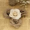 Fashion Home Decor Rose Heads Jute Burlap Natural Hessian Handmade Flowers Retro Wedding Decoration