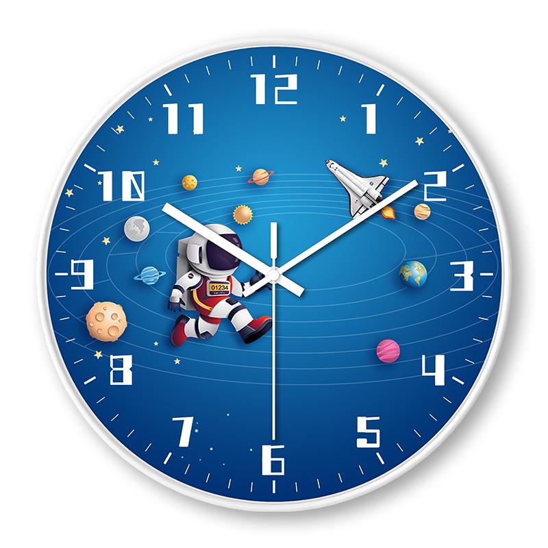 Creative Astronaut Space Wall Clock for Children's Room - Modern, Simple, and Silent