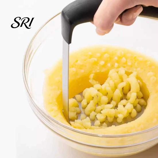 Vegetable Masher Tool Potato with Anti-Slip Rubber Handle U-Shaped Design Potatoes Heavy Duty Uniform Mesh for Sweet Pumpkin Beans Hand Press