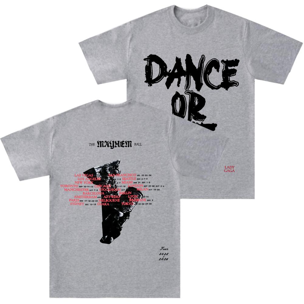 Эксклюзивная футболка Lady Gaga Mayhem Tour Dance or Die для мужчин и женщин, винтажные футболки из чистого хлопка, футболки с круглым вырезом, удобная одежда