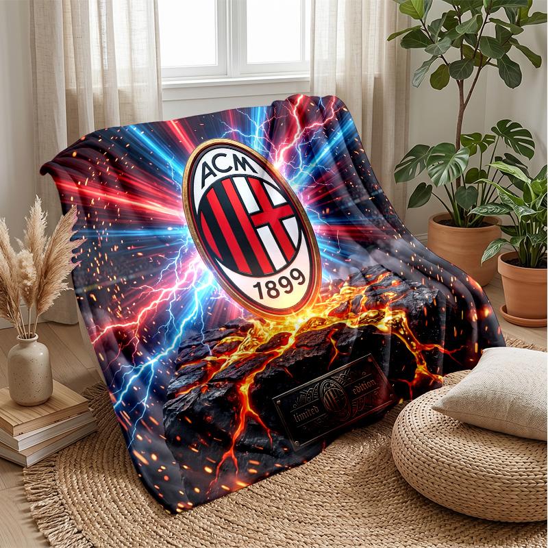AC Milan Theme blanket Soft Flannel Blanket Plush Throw Blanket Cozy Sofa Bed Blanket for Home Decor