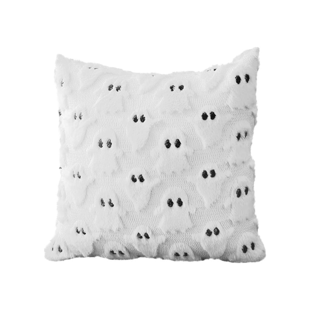 Чехлы для подушек на Хэллоуин 18x18 дюймов, белые наволочки, мягкие плюшевые наволочки из искусственной шерсти для дивана, наволочки для стула, дивана, спальни, домашнего декора