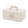 JEJ Milky Toolbox with 2 Shelves, Storage Box for Shelf Fleur 350, Nail Kits, Handmade Tools, and Makeup Tools