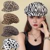 Polyester Women Beret Y2K Painter Hat Vintage Leopard Print Octagonal Hat  Girl