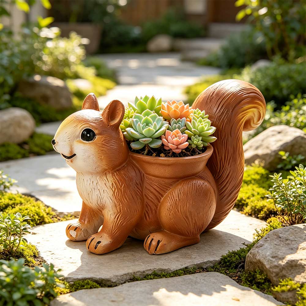 Handmade Squirrel Succulent Flowerpot Cute Succulents Plant Pots Home Decoration
