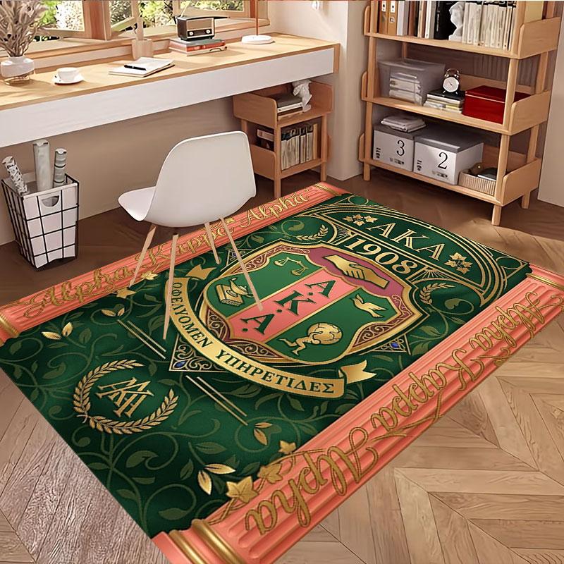 Alpha Kappa Alpha Print Rug, Washable Floor Carpet, For Entryway Dorm Laundry Room Office Study, Home Decor Birthday Christmas Gift
