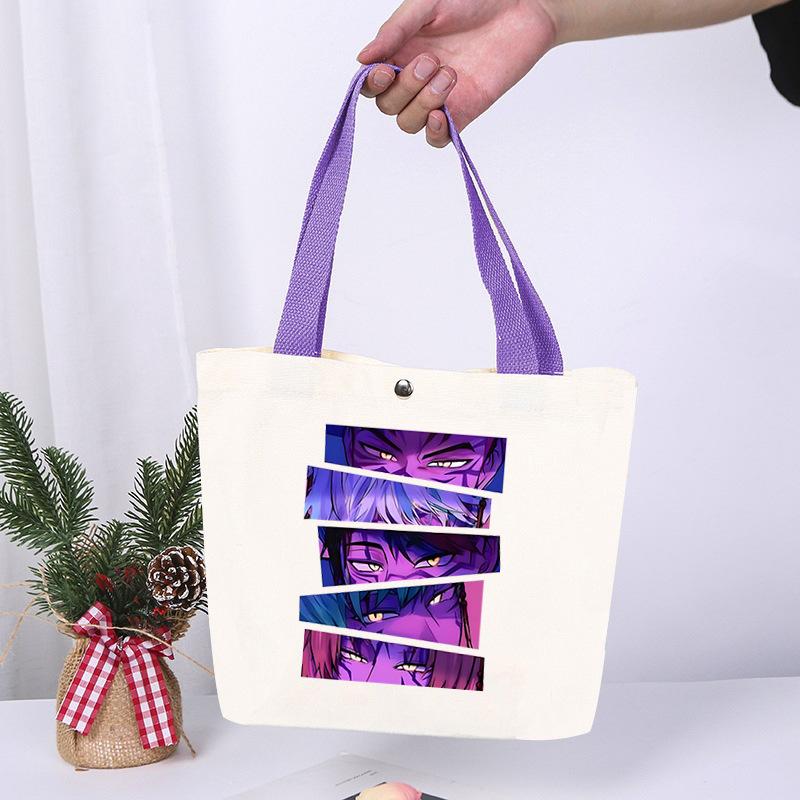 K-Pop Anime Cartoon Printed Student Large Capacity Portable Shoulder Bag Casual Canvas Bag