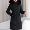 Plus Size XL-7XL Middle Age Woman Long Coat Winter Parkas Hooded Elegant Loose Thick Warm Lady Jackets Winter Overcoats