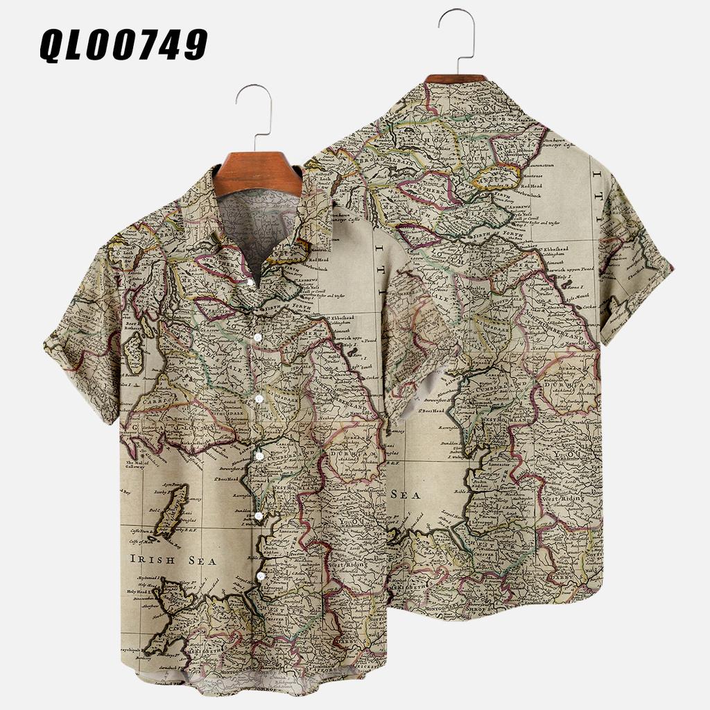 Рубашки гавайские Рубашки с 3D-принтом для карт Мужские и женские рубашки Мужская повседневная рубашка с лацканами для отдыха Летняя пляжная рубашка Camisa для путешествий Повседневная блузка