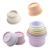 8Pcs Stacking Cups Toys for Rabbits Chinchillas Guinea Pigs Multi-Colored Reusable Plastic Nesting Toys Stacking Cups Set