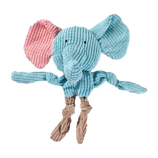 Plush Dog Toy Squeaky Animal Elephant Duck Puppies Chew Toy Interactive Fox Frog Crinkle Toy with Arm Leg Knots for Large Medium Small Dogs
