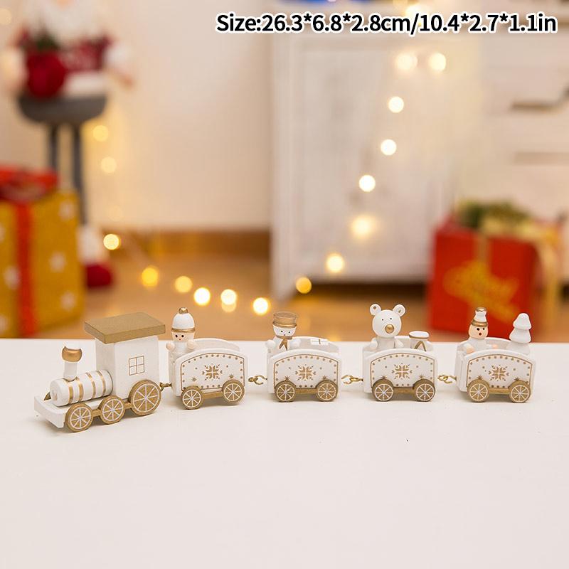 Рождественский деревянный поезд Маленький поезд Дети Рождественские украшения Игрушки Детские подарки Рождественский декор рабочего стола Новый год 2025 Подарок Navidad