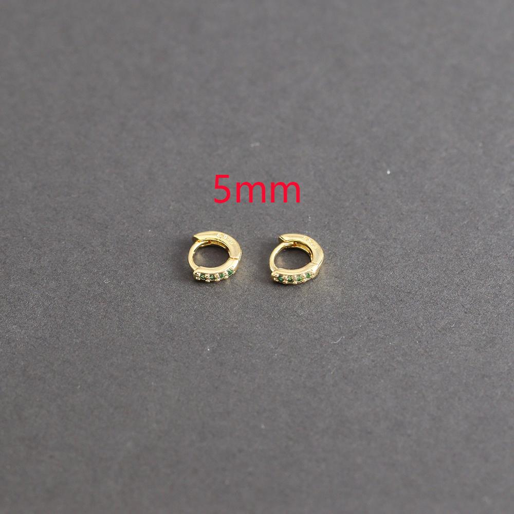 1 Pair Green Little Huggies Stainless Steel Hoop Earrings Girl Tiny Rings Cartilage Small Helix Piercing Tragus Circle Hoops