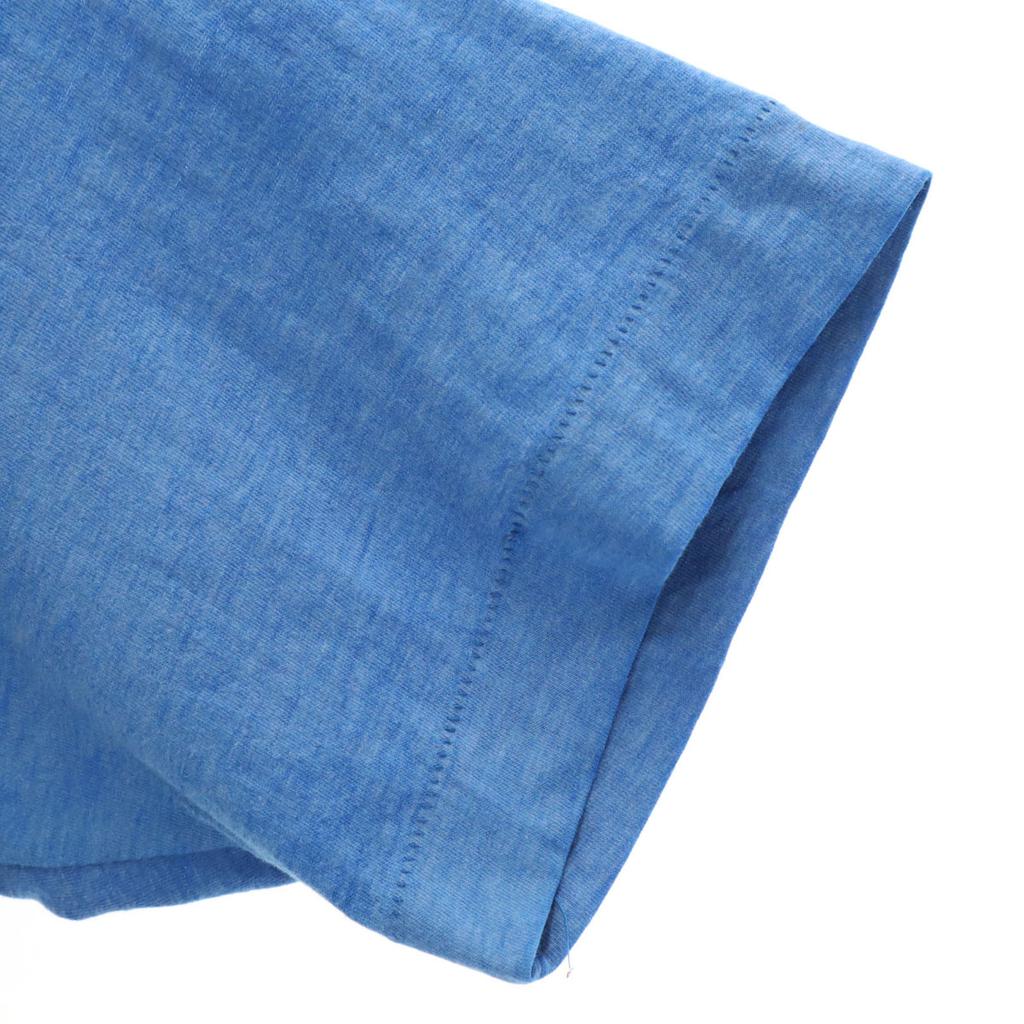 70-е 80-е винтажная футболка с коротким рукавом синяя одинарная строчка мужская б/у