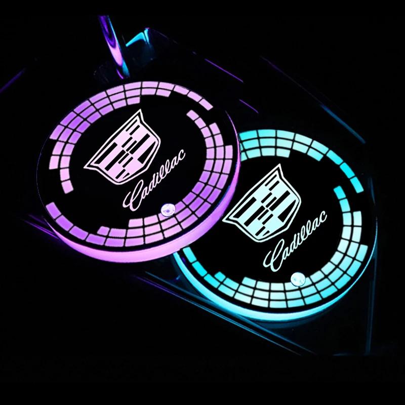 LED Colorful Car Coaster Smart Induction Water Cup Slot Light for Cadillac ATS BLS CT4 CT5 CTS SRX XT6 XTS Escalade Deville DTS