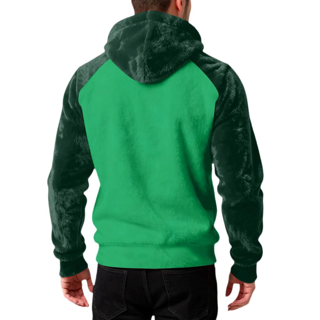 Мужская Мода Досуг Капюшон Капюшон Плюшевый Длинный Рукав Толстовка