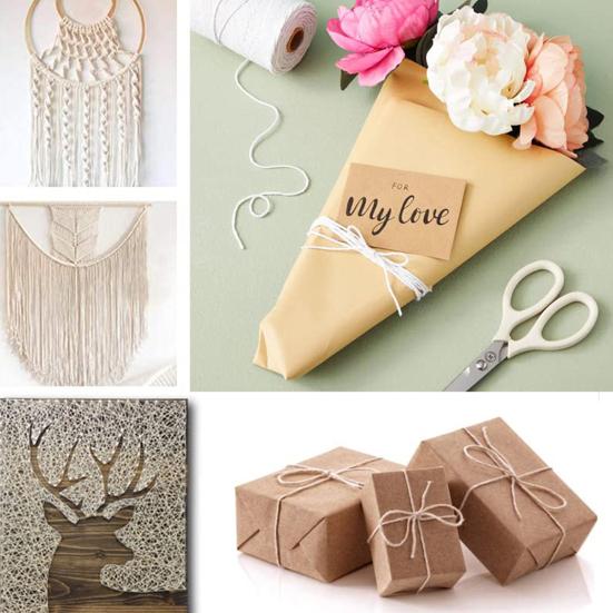 1 моток хлопковой нити для рукоделия, натуральный материал, мягкая на ощупь, режется, хорошая прочность, без запаха, для обвязки, не рвется, для вязания крючком