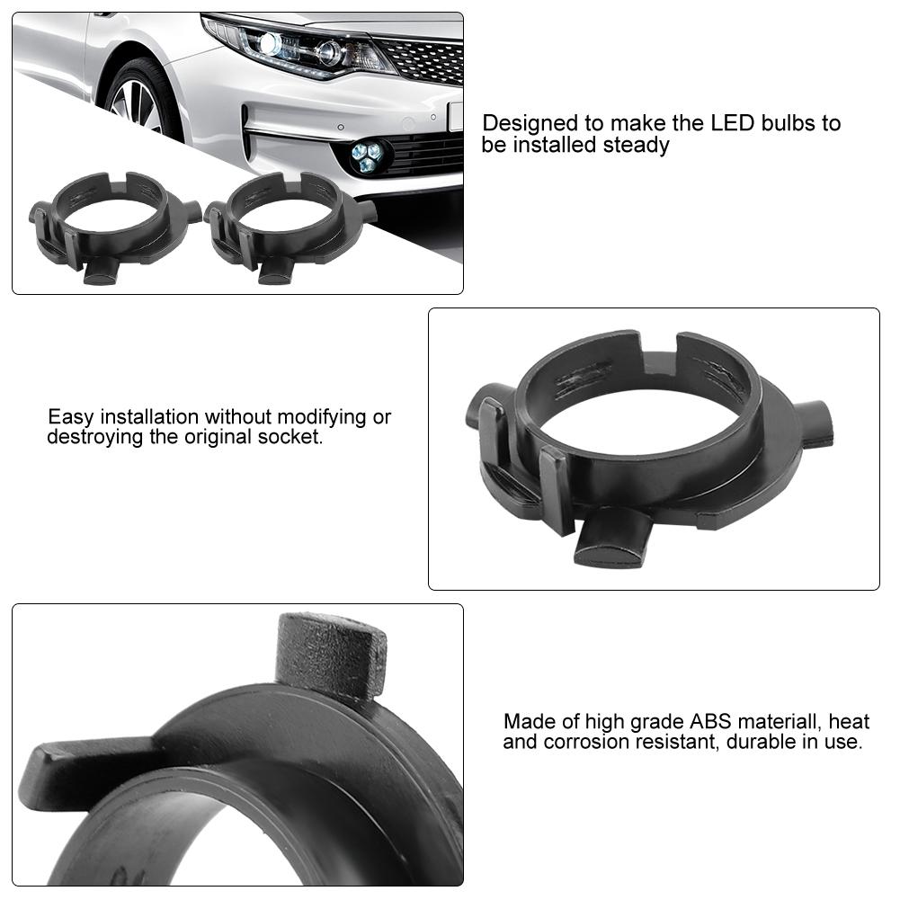 2pcs LED Car H7 Headlight Bulb Adapter Base Retainer Holder for Kia K5 Hyundai Santafe