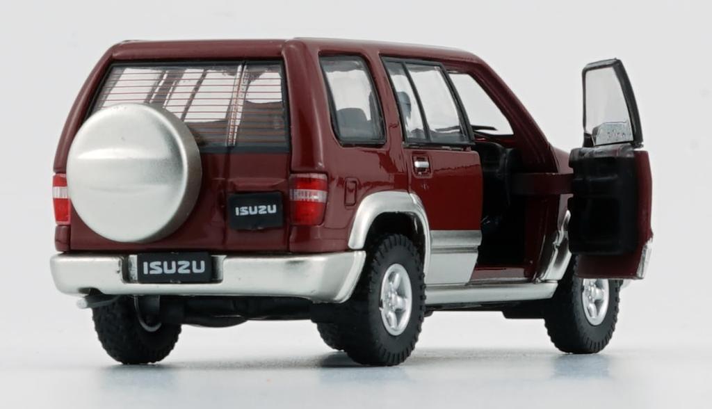 BM CREATIONS 1/64 Scale Isuzu Bighorn 1998-2002 Dark Red RHD Finished Product