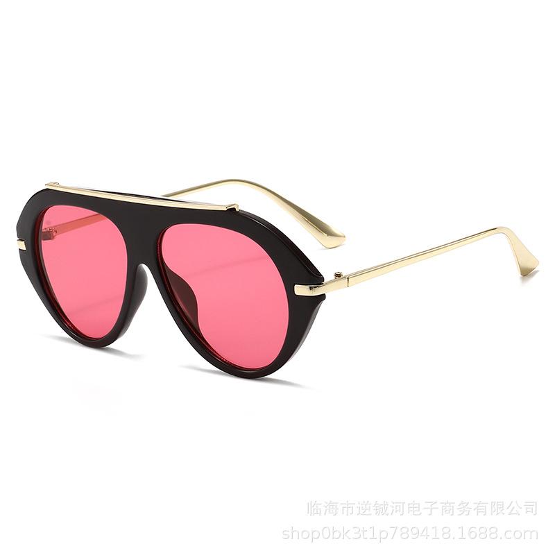 European and American retro new large-frame toad sunglasses women's high-end fashion sunshade pilot sunglasses