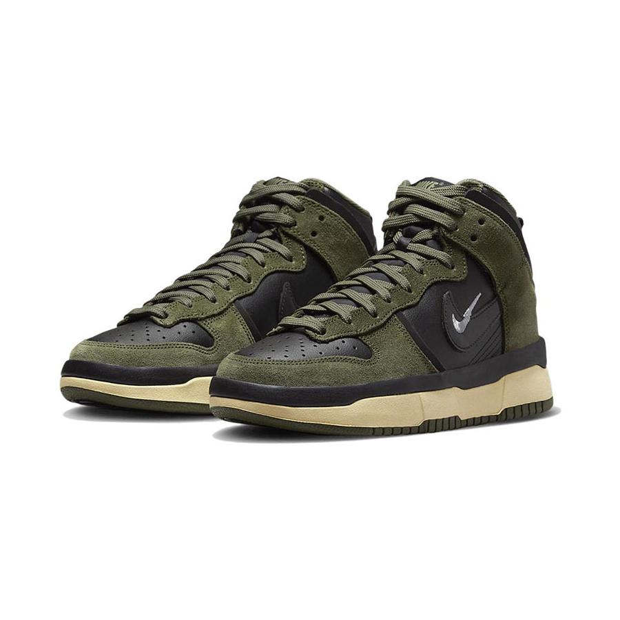 Nike Dunk High Up Medium Olive Black Velvet Brown Wolf Grey Женские DH3718-200