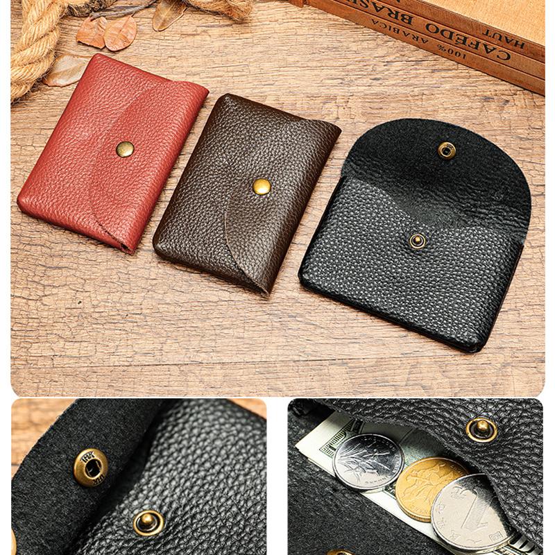 New Retro Leather Mini Minimalist Storage Card Bag Mens Top Cowhide Pocket Money ID Cards Credit Card Holder Slim Wallet