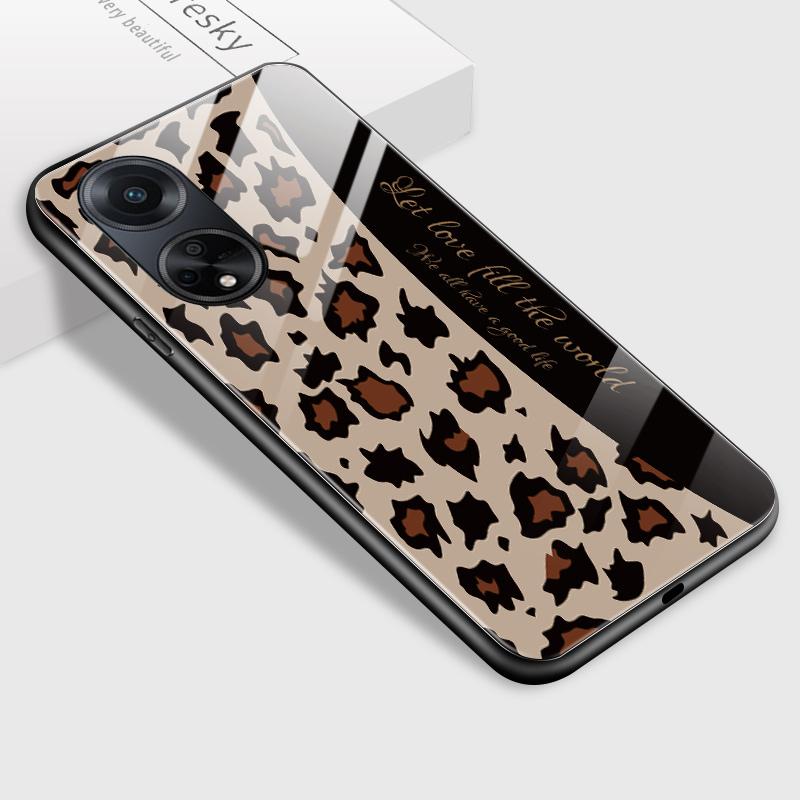 Для OPPO A16 A16s A18 A38 A58 A78 A96 A98 Reno8T 8 Pro 10 Pro 12F Realme C30 C33 C63 C65 C67 женский леопардовый узор противоударный закаленный стеклянный чехол