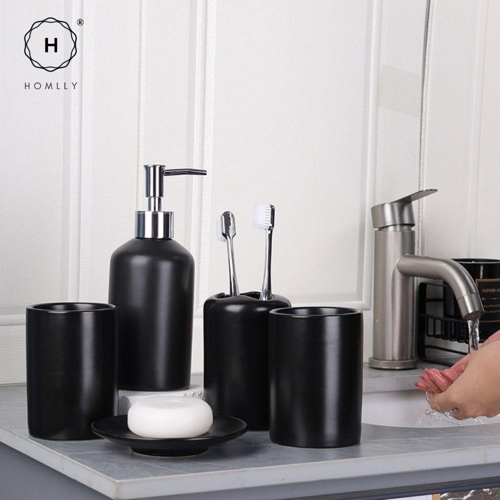 HOMLLY 5 штук Набор керамических дозаторов для мыла для ванной комнаты