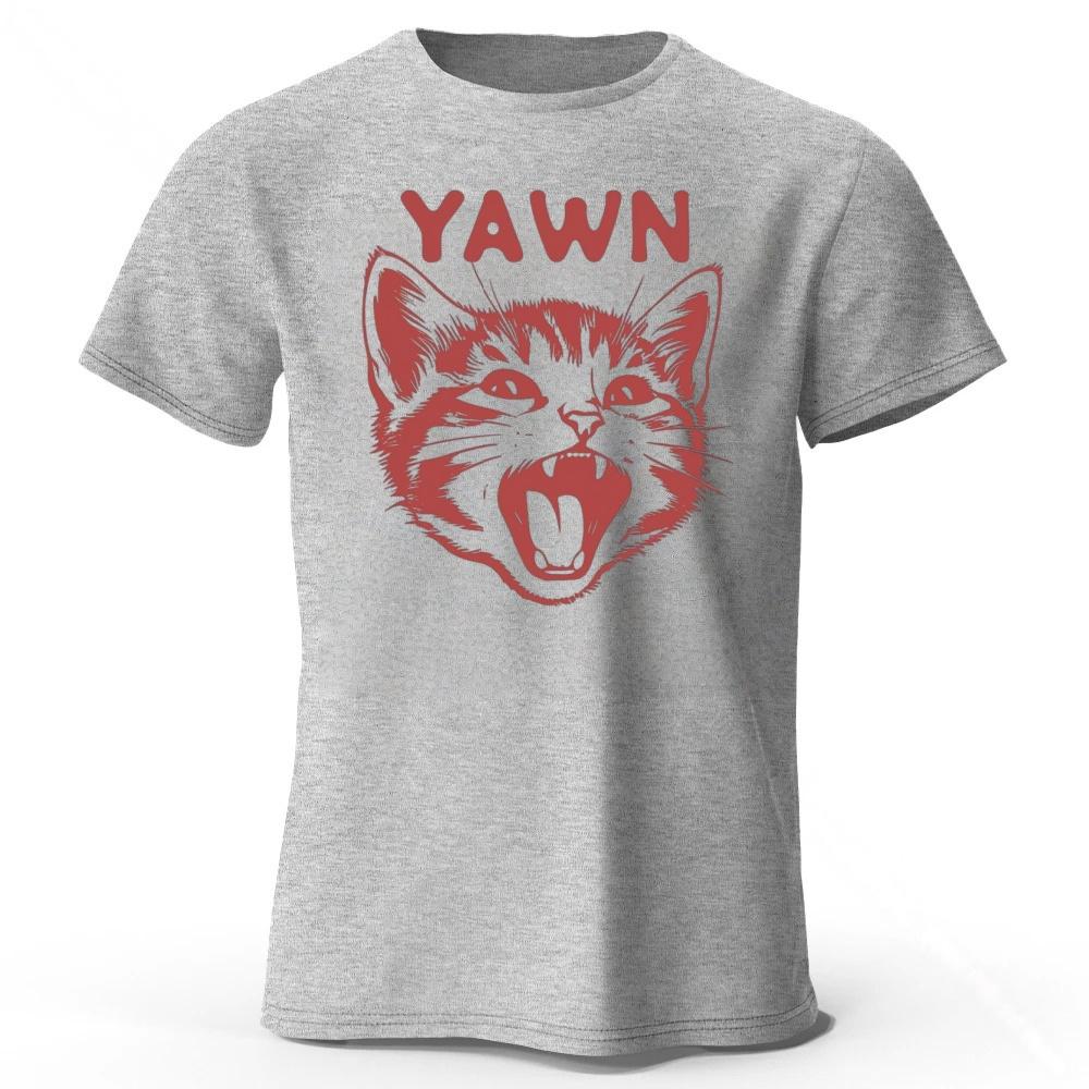 New Trendy Lazy Cat Cotton Short Sleeved Men Daily Sports Fitness Running Top Soft and Breathable Oversized Loose Casual Tshirt