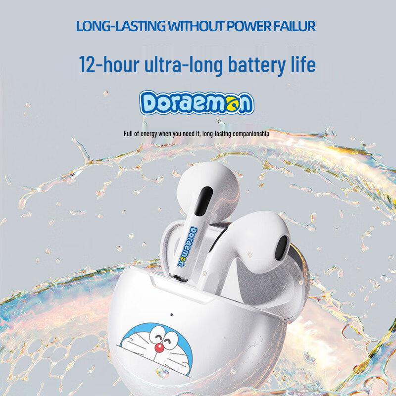 Doraemon Wireless Bluetooth 5.3 Noise-Cancelling Half In-Ear Headset