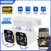 NIBIOK AIOOK WIFI Camera HD 8MP 4K Dual Lens Dual PTZ IP CCTV Waterproof Outdoor Camera Night Vision Mobile Tracking Two-way Intercom
