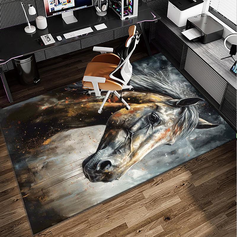 Blue Horse Dreams Office Rug Chair Mat, Entryway Carpet, Suitable for Front Door, Bedroom, Living Room, Desk, Holiday Gift