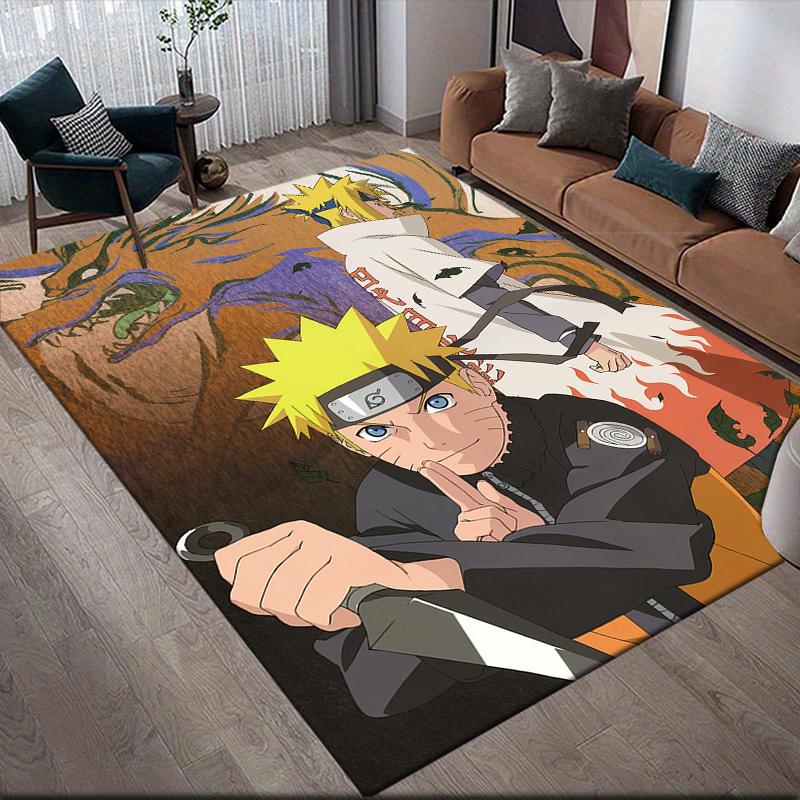 Cartoon Naruto Square Area Rug, Non-Slip Floor Mat for Decor, Perfect Gift for Naruto Fans