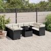 VidaXL Garden Lounge Set 10 Pcs with Cushions Black Wicker 3266816
